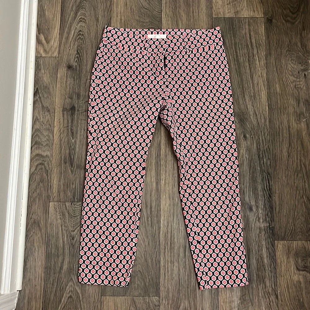 Coral and gray patterned pants from Loft, 0P - Picture 1 of 3